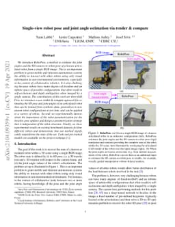 Single-view robot pose and joint angle estimation via render & compare