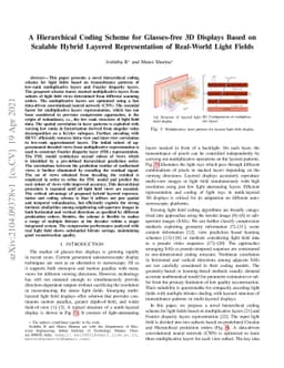 A Hierarchical Coding Scheme for Glasses-free 3D Displays Based on
  Scalable Hybrid Layered Representation of Real-World Light Fields
