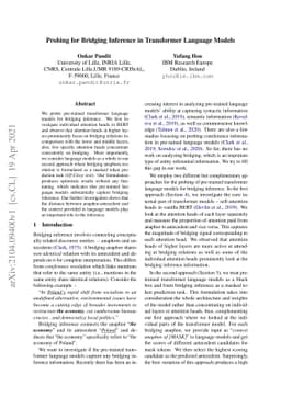 Probing for Bridging Inference in Transformer Language Models