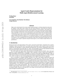 Agent-Centric Representations for Multi-Agent Reinforcement Learning