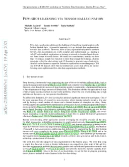 Few-shot learning via tensor hallucination