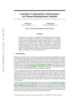 Learning to Communicate with Strangers via Channel Randomisation Methods