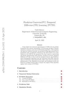 Predictor-Corrector(PC) Temporal Difference(TD) Learning (PCTD)