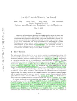 Locally Private k-Means in One Round
