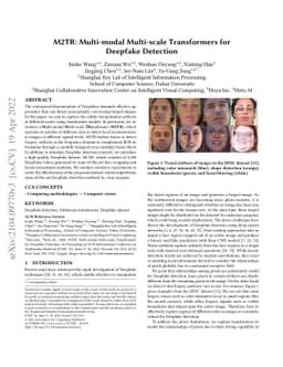 M2TR: Multi-modal Multi-scale Transformers for Deepfake Detection