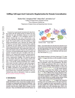 SelfReg: Self-supervised Contrastive Regularization for Domain
  Generalization