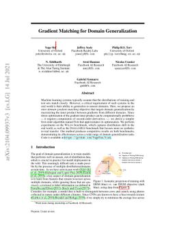 Gradient Matching for Domain Generalization