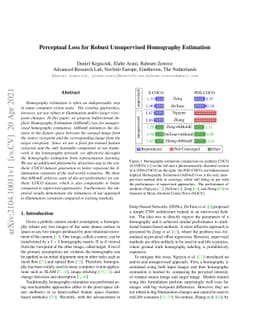Perceptual Loss for Robust Unsupervised Homography Estimation