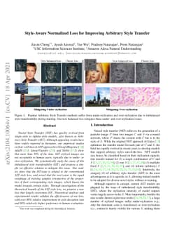 Style-Aware Normalized Loss for Improving Arbitrary Style Transfer
