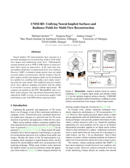 UNISURF: Unifying Neural Implicit Surfaces and Radiance Fields for
  Multi-View Reconstruction