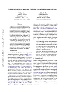 Enhancing Cognitive Models of Emotions with Representation Learning