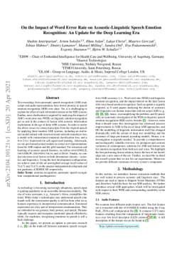 On the Impact of Word Error Rate on Acoustic-Linguistic Speech Emotion
  Recognition: An Update for the Deep Learning Era