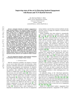 Improving state-of-the-art in Detecting Student Engagement with Resnet
  and TCN Hybrid Network