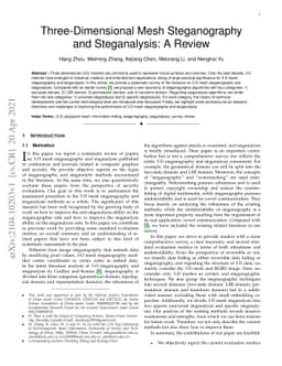 Three-Dimensional Mesh Steganography and Steganalysis: A Review