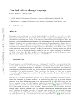 How individuals change language
