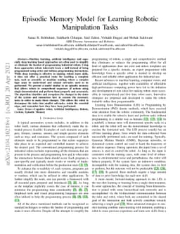 Episodic Memory Model for Learning Robotic Manipulation Tasks