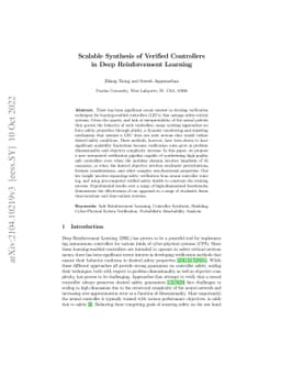 Scalable Synthesis of Verified Controllers in Deep Reinforcement
  Learning