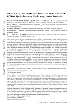 TWIST-GAN: Towards Wavelet Transform and Transferred GAN for
  Spatio-Temporal Single Image Super Resolution