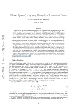 Efficient Sparse Coding using Hierarchical Riemannian Pursuit