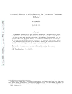 Automatic Double Machine Learning for Continuous Treatment Effects