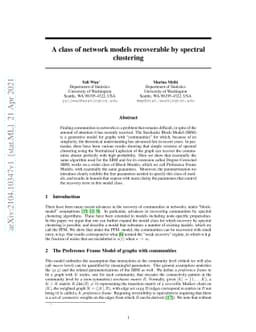 A class of network models recoverable by spectral clustering