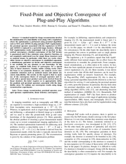 Fixed-Point and Objective Convergence of Plug-and-Play Algorithms