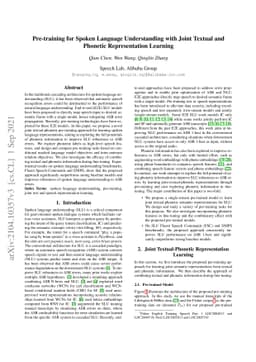 Pre-training for Spoken Language Understanding with Joint Textual and
  Phonetic Representation Learning