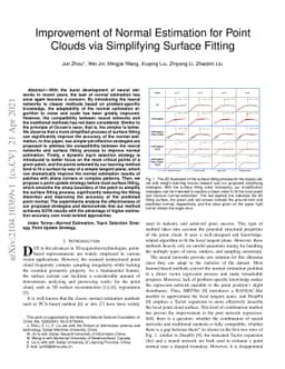 Improvement of Normal Estimation for PointClouds via Simplifying Surface
  Fitting