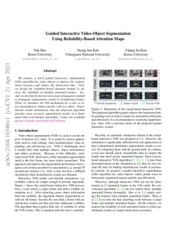 Guided Interactive Video Object Segmentation Using Reliability-Based
  Attention Maps