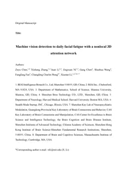Machine vision detection to daily facial fatigue with a nonlocal 3D
  attention network