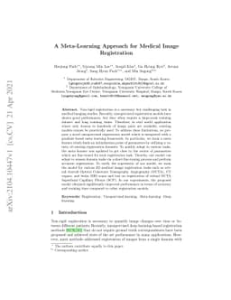 A Meta-Learning Approach for Medical Image Registration