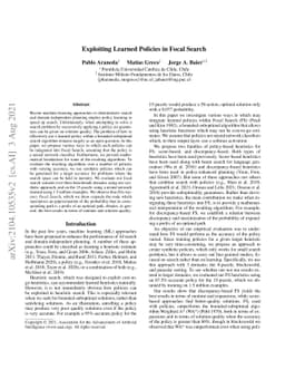 Exploiting Learned Policies in Focal Search