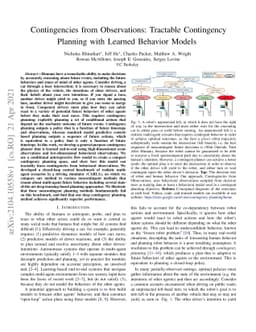 Contingencies from Observations: Tractable Contingency Planning with
  Learned Behavior Models