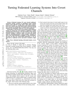 Turning Federated Learning Systems Into Covert Channels