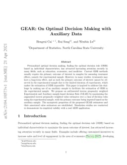 GEAR: On Optimal Decision Making with Auxiliary Data