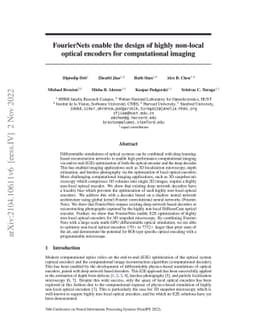 FourierNets enable the design of highly non-local optical encoders for
  computational imaging