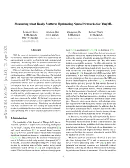 Measuring what Really Matters: Optimizing Neural Networks for TinyML