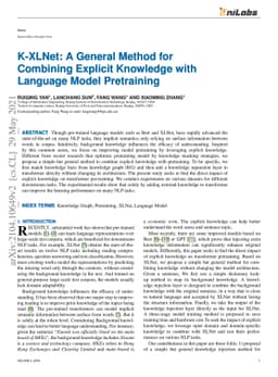 K-XLNet: A General Method for Combining Explicit Knowledge with Language
  Model Pretraining