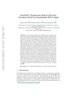 TransICD: Transformer Based Code-wise Attention Model for Explainable
  ICD Coding