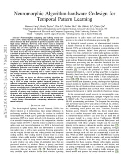 Neuromorphic Algorithm-hardware Codesign for Temporal Pattern Learning
