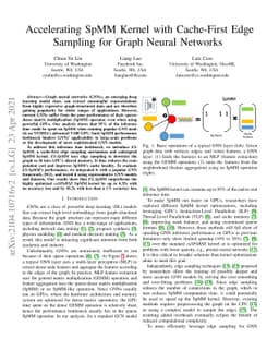 Accelerating SpMM Kernel with Cache-First Edge Sampling for Graph Neural
  Networks