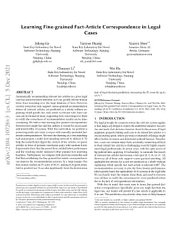 Learning Fine-grained Fact-Article Correspondence in Legal Cases