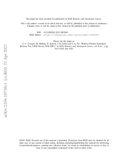 Relative Position Estimation Between Two UWB Devices with IMUs