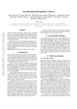 Accented Speech Recognition: A Survey