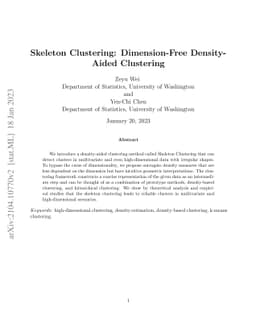 Skeleton Clustering: Dimension-Free Density-based Clustering