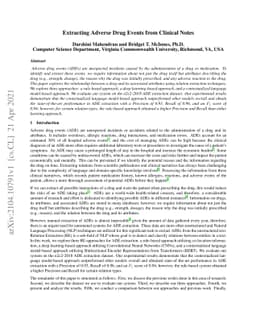 Extracting Adverse Drug Events from Clinical Notes