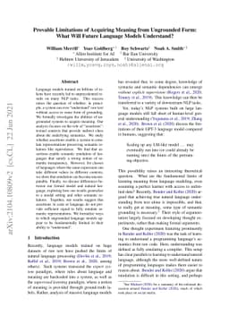 Provable Limitations of Acquiring Meaning from Ungrounded Form: What
  Will Future Language Models Understand?