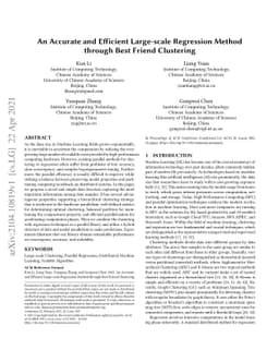 An Accurate and Efficient Large-scale Regression Method through Best
  Friend Clustering