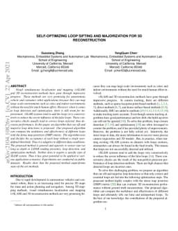 Self-optimizing loop sifting and majorization for 3D reconstruction