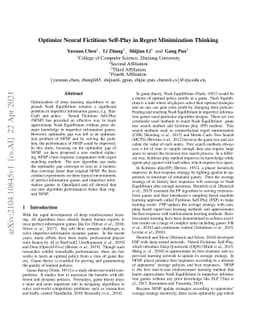 Optimize Neural Fictitious Self-Play in Regret Minimization Thinking